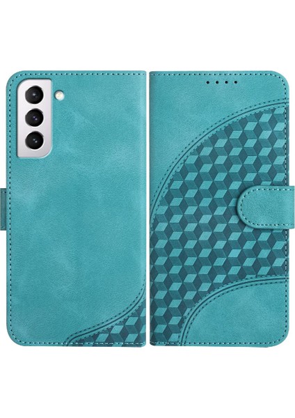 Samsung Galaxy S21 Fe Geometrik Desen Darbeye Deri Kılıf (Yurt Dışından)