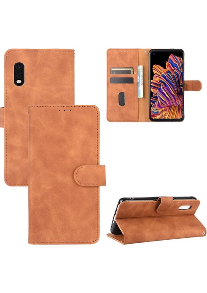 Samsung Galaxy Xcover Pro Için Kılıf Tam Koruma Deri Folio Kapak (Yurt Dışından)