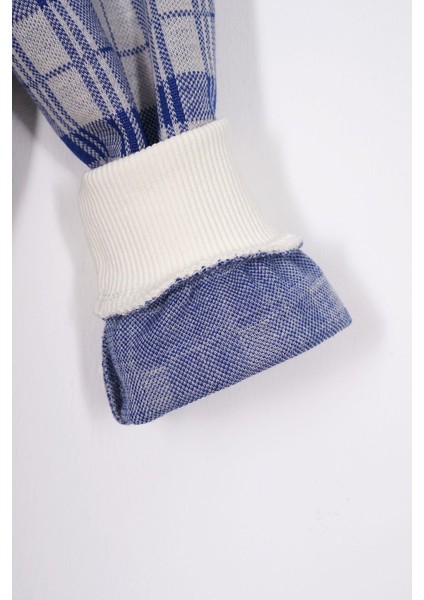 Ekose Desenli Kapüşonlu Saks Renk Erkek Çocuk Gömlek fırsatları