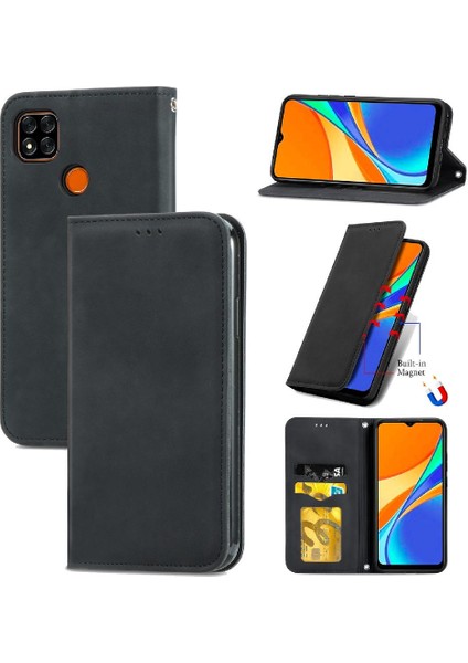 Redmi 9c Darbeye Dayanıklı Basit Iş Cüzdan Kapak Çevirin Deri (Yurt Dışından)