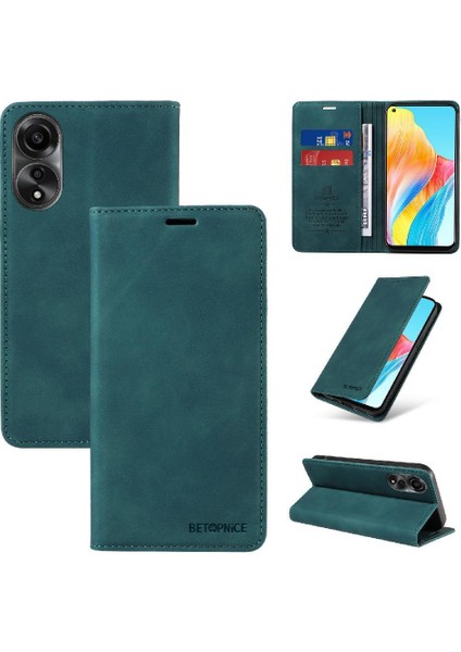 Oppo A78 4g Için Kılıf Folio Cüzdan Manyetik Koruyucu Pu Deri (Yurt Dışından)