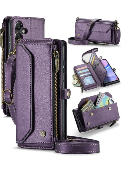 Samsung Galaxy A15 Için Crossbody Durumda 4g/5g Rfid Engelleme Durumda Cüzdan Kartı (Yurt Dışından)