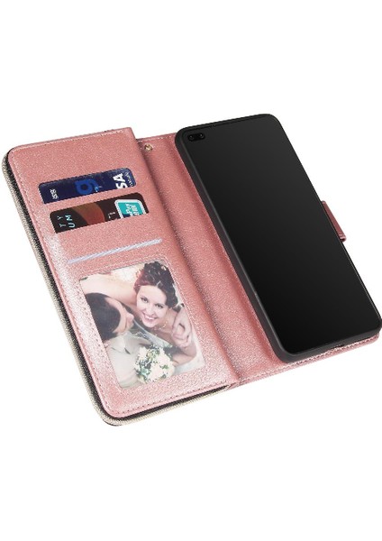 Huawei P40 Flip Kapak Için Kılıf ile El Kayışı Fermuar Cep Cüzdan Kılıf 9 (Yurt Dışından) modelleri