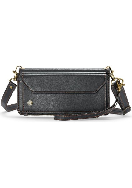 Iphone x Için Crossbody Durumda/xs Durumda Cüzdan Fermuar Faturaları Yuvası Kart Tutucu (Yurt Dışından)