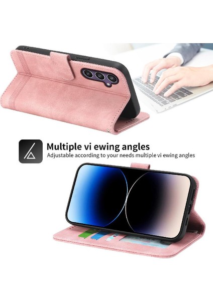 Samsung Galaxy S24 Manyetik Kapatma Kart Yuvaları Bileklik Için Flip Case (Yurt Dışından)
