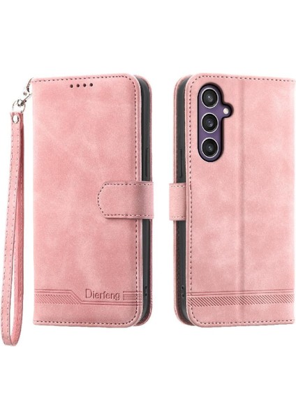 Samsung Galaxy S24 Manyetik Kapatma Kart Yuvaları Bileklik Için Flip Case (Yurt Dışından)