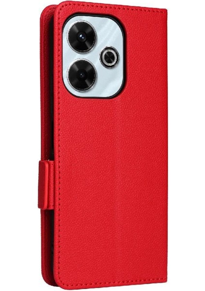 Xıaomı Poco M6 4g Manyetik Yan Toka Cüzdan Pu Deri Için Flip Case (Yurt Dışından)