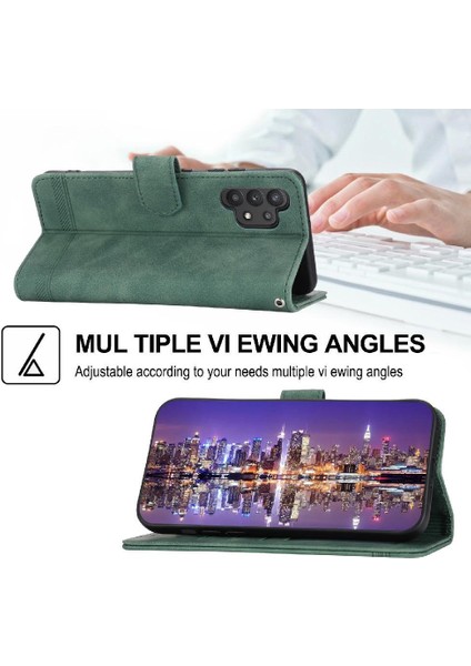 Samsung Galaxy A32 4g Bileklik Premium Kart Yuvaları Manyetik Için Flip Case (Yurt Dışından)