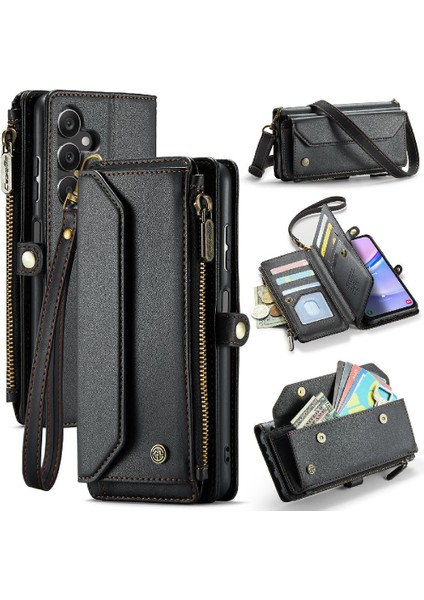 Samsung Galaxy A15 Için Crossbody Durumda 4g/5g Rfid Engelleme Durumda Cüzdan Kartı (Yurt Dışından)