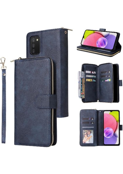 El Kayışı ile Samsung Galaxy A03S Için Kılıf Kapak Çevirin Kart Tutucu Cüzdan (Yurt Dışından)