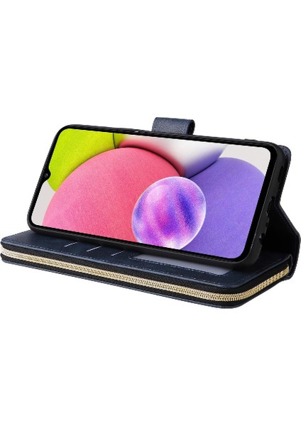 El Kayışı ile Samsung Galaxy A03S Için Kılıf Kapak Çevirin Kart Tutucu Cüzdan (Yurt Dışından)