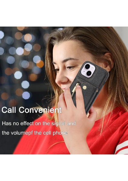 IPhone 14 Için Kılıf Uzun Kayış Hafif Kart Yuvaları Büyük Kapasiteli Mini (Yurt Dışından)