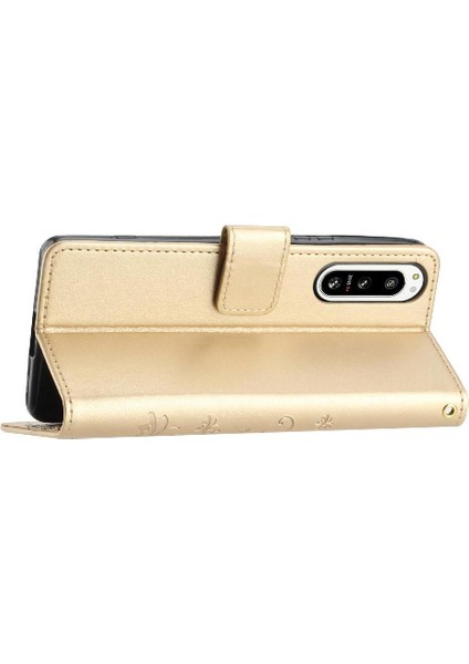 Sony Xperia 5 V Kickstand Kart Tutucu Için Filp Durumda Manyetik Kapatma Bilek (Yurt Dışından)