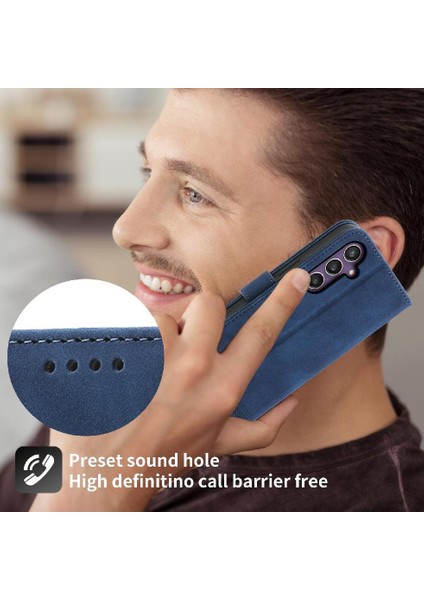 Samsung Galaxy S24 Artı Nakit Cep Bileklik Manyetik Kart Için Flip Case (Yurt Dışından)