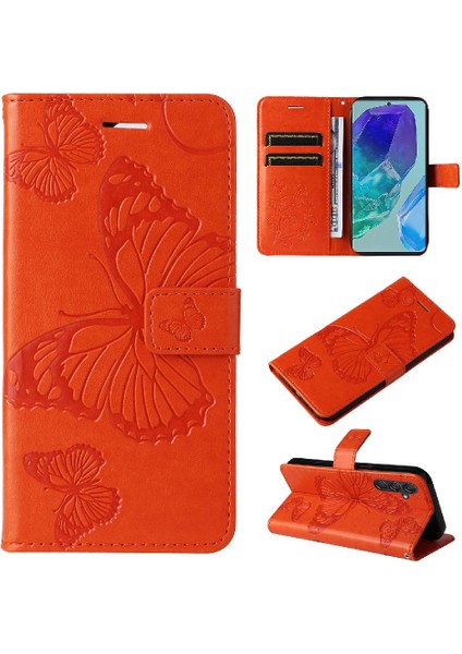 Samsung Galaxy M55 5g Flip Kickstand Için Kılıf Kart Yuvası Standı ile Kapak (Yurt Dışından)
