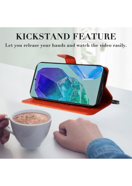 Samsung Galaxy M55 5g Flip Kickstand Için Kılıf Kart Yuvası Standı ile Kapak (Yurt Dışından)