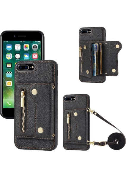 IPhone 7 Için Kılıf Artı/8 Artı Kart Yuvaları Uzun Kayış Hafif Mini (Yurt Dışından)