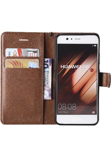 Kart Yuvası Klasik Katı ile Huawei P10 Deri Için Flip Case (Yurt Dışından) modelleri