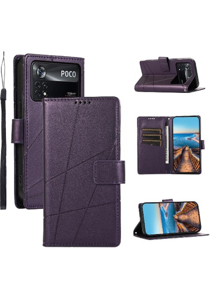 Xiaomi Poco X4 Pro 5g Için Flip Case Şok Emici Üç Kart Yuvaları (Yurt Dışından)
