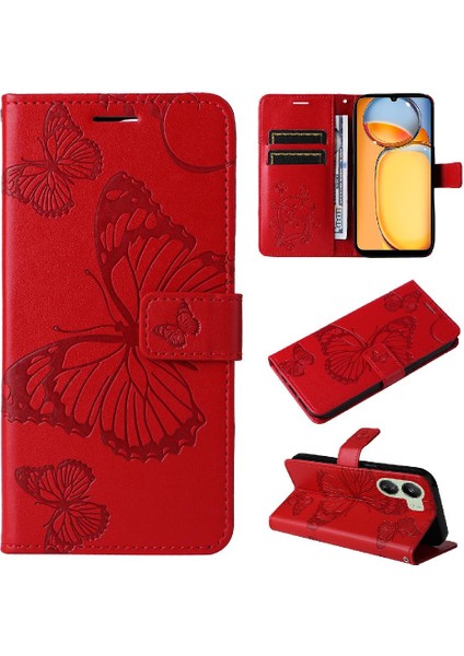 Kart Yuvası Standı ile Xiaomi Redmi 13C 4g Için Kılıf Pu Deri Kapak Çevirin (Yurt Dışından)