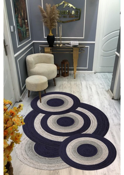 Kaymaz Taban Yıkanabilir Dijital Baskı Dekoratif Modern Desenli Elegance Serisi Lazer Kesim Dot Taban Halı ELG41