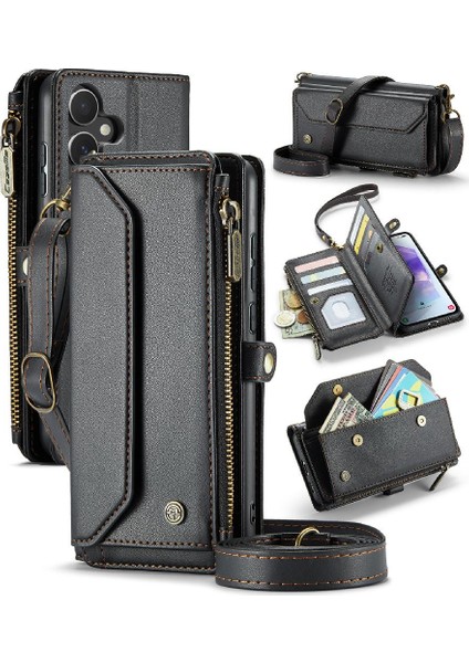 Samsung Galaxy Galaxy Için Crossbody Durumda 5g Fermuar Faturaları Yuvası Rfid Engelleme (Yurt Dışından)
