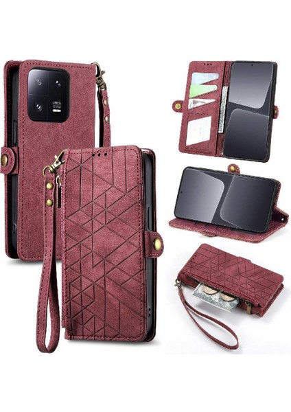 Xiaomi 13 Pro Flip Kapak Için Flip Case Basit Iş Cüzdan Deri Kılıf (Yurt Dışından)