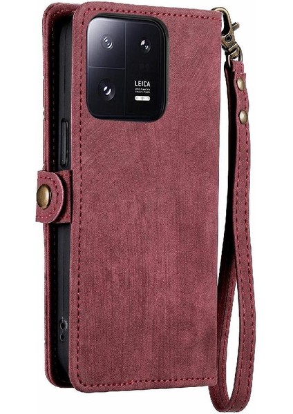 Xiaomi 13 Pro Flip Kapak Için Flip Case Basit Iş Cüzdan Deri Kılıf (Yurt Dışından)