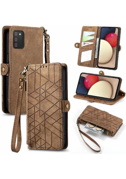 Samsung Galaxy A02S Cüzdan Için Flip Case Basit Iş Kapak Kılıfı (Yurt Dışından)