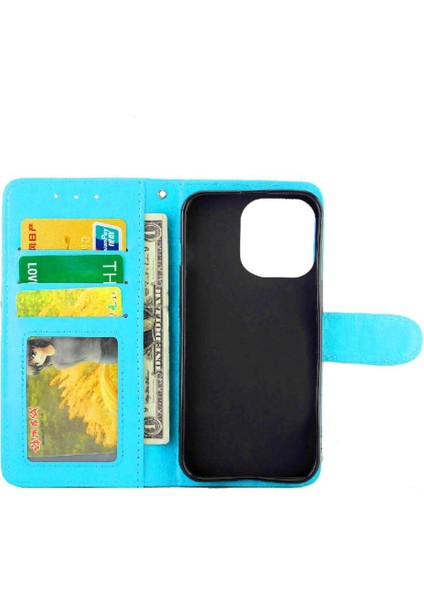 IPhone 13 Için Flip Case Pro Pu Deri Manyetik Kapatma Kickstand Kart (Yurt Dışından)