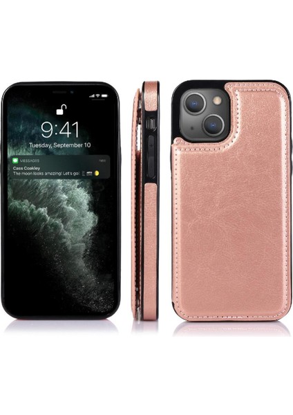 Kart Tutucu Kickstand Kart Yuvaları Pu ile IPhone 13 Mini Için Cüzdan Kılıf (Yurt Dışından)