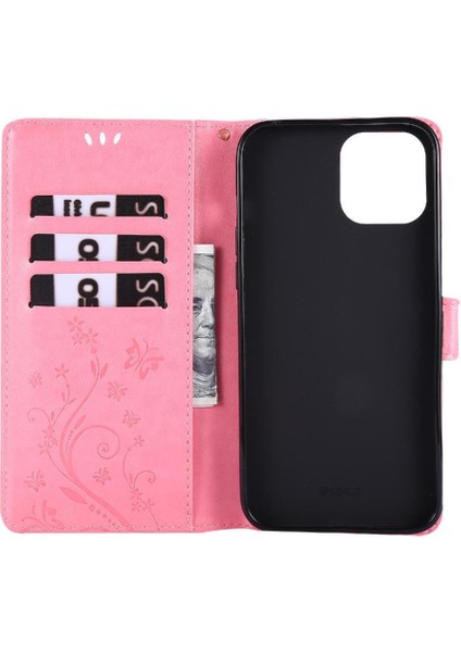 IPhone 14 Için Filp Durumda Pro Max Pu Deri Kart Tutucu Kickstand Bilek (Yurt Dışından)