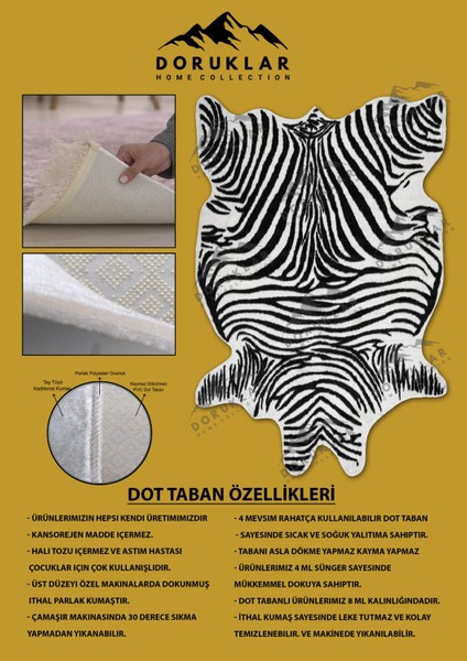 Kaymaz Taban Yıkanabilir Dijital Baskı Dekoratif Modern Desenli Elegance Serisi Lazer Kesim Dot Taban Halı ELG48