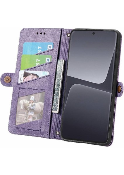 Xiaomi 13 Pro Flip Kapak Için Flip Case Basit Iş Cüzdan Deri Kılıf (Yurt Dışından)