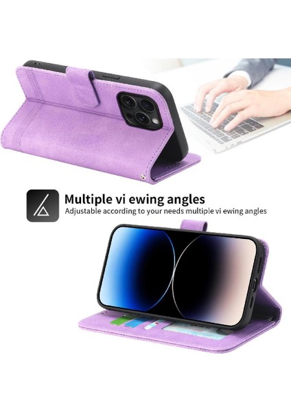 IPhone 15 Için Flip Case Pro Max Bileklik Nakit Cep Kart Yuvaları Manyetik (Yurt Dışından)