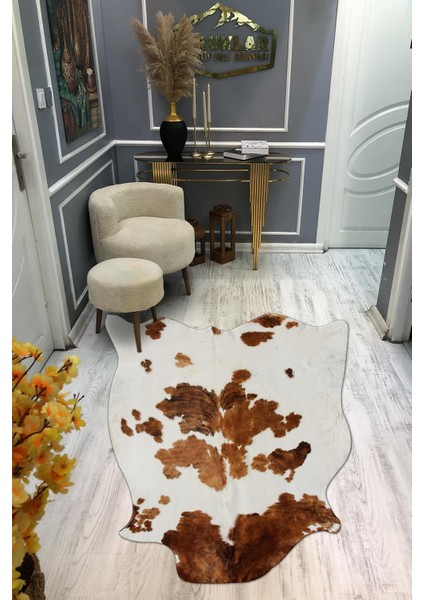 Kaymaz Taban Yıkanabilir Dijital Baskı Dekoratif Modern Desenli Elegance Serisi Lazer Kesim Dot Taban Halı ELG49