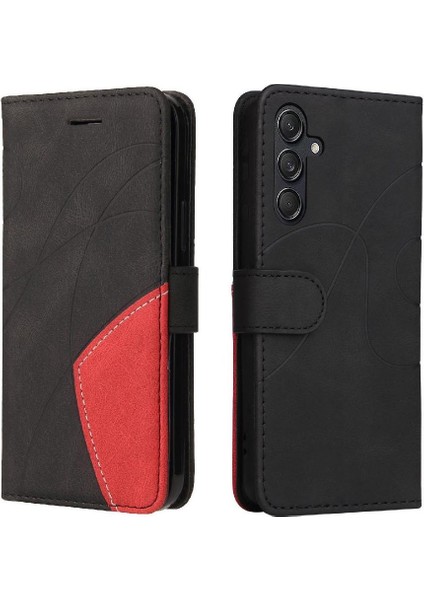 Samsung Galaxy M55 Dikiş Renk Flip Folio Kitap Için Flip Case Kart ile (Yurt Dışından)