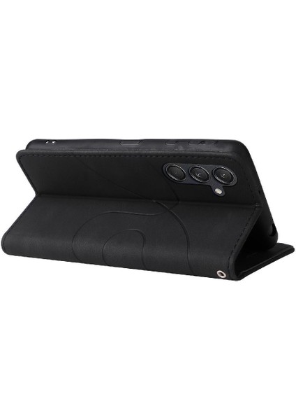 Samsung Galaxy M55 Dikiş Renk Flip Folio Kitap Için Flip Case Kart ile (Yurt Dışından)