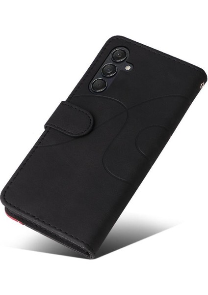 Samsung Galaxy M55 Dikiş Renk Flip Folio Kitap Için Flip Case Kart ile (Yurt Dışından)