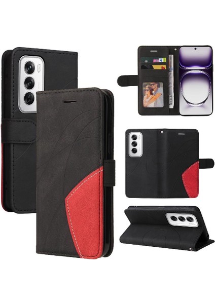 Kart Yuvası Standı Rengi ile Oppo Oppo 12 5g Deri Cüzdan Için Flip Case (Yurt Dışından)