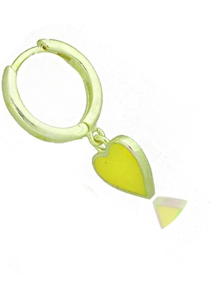 Kalp Neon Gümüş Küpe SB2085, 925 Ayar Gümüş Küpe, Altın Kaplama, Günlük Küpe fiyatları