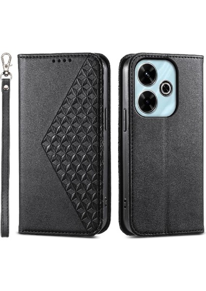 Xiaomi Poco M6 Pro 4g Için Flip Case El Kayışı Standı Günlük Kullanım Eşkenar Dörtgen (Yurt Dışından) indirimleri