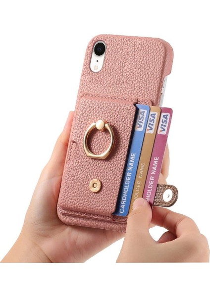 IPhone Xr Kart Yuvaları Premium Dokulu Deri Halka Standı (Yurt Dışından) modelleri