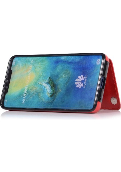 Cüzdan Kılıf Için Huawei Mate 20 Pro Kart Yuvaları Pu Deri Çift Manyetik (Yurt Dışından)