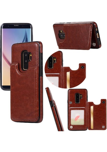 Samsung Galaxy S9 Artı Kart Yuvaları Için Cüzdan Kılıf Kickstand Pu Deri (Yurt Dışından)