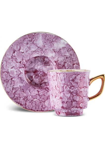 Parla 2 Kişilik Kahve Fincan Takımı 90 ml Pembe