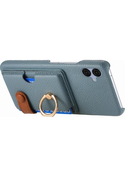 Samsung Galaxy A04E Premium Dokulu Deri Yüzük Standı Kart Yuvaları (Yurt Dışından) modelleri