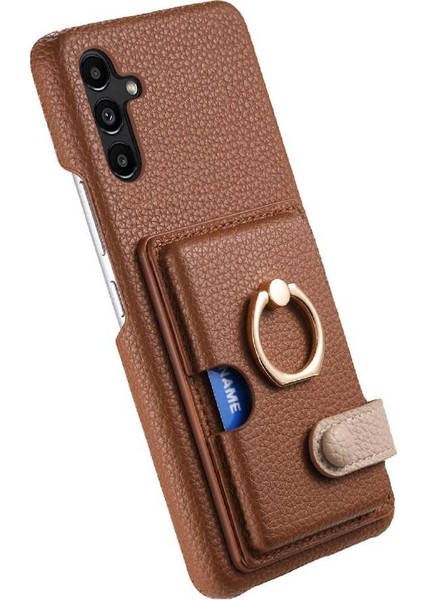 Samsung Galaxy A04S Premium Dokulu Deri Kart Yuvaları Halka Standı (Yurt Dışından) fiyatları