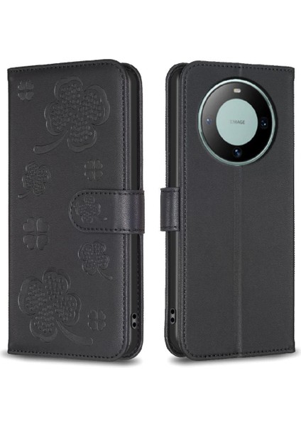 Huawei Mate 60 Için Flip Case Cüzdan Kart Yuvaları Tutucu Kickstand Yonca Pu (Yurt Dışından) indirimleri
