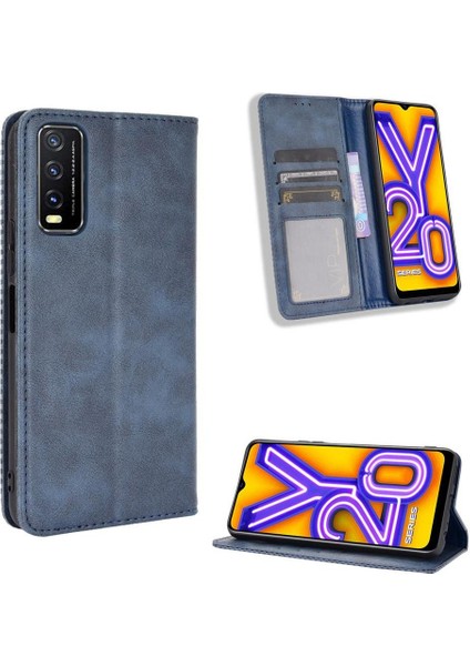 Vivo YVIVO/Y20/Y20I Pu Deri Cüzdan Manyetik Kapatma Için Kılıf (Yurt Dışından)